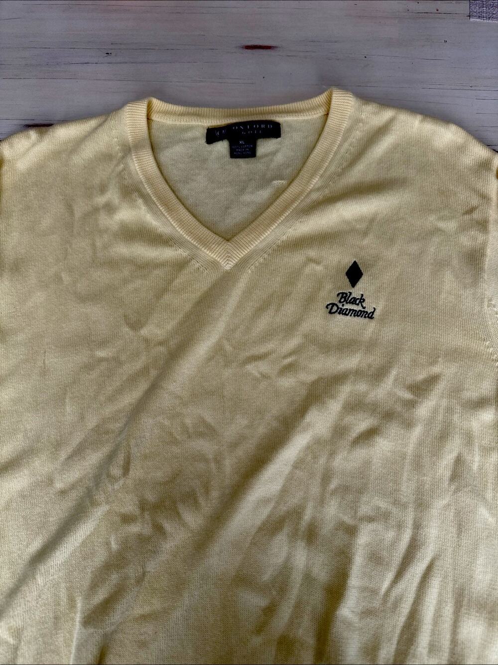 Oxford Golf Extra Large Yellow V-Neck